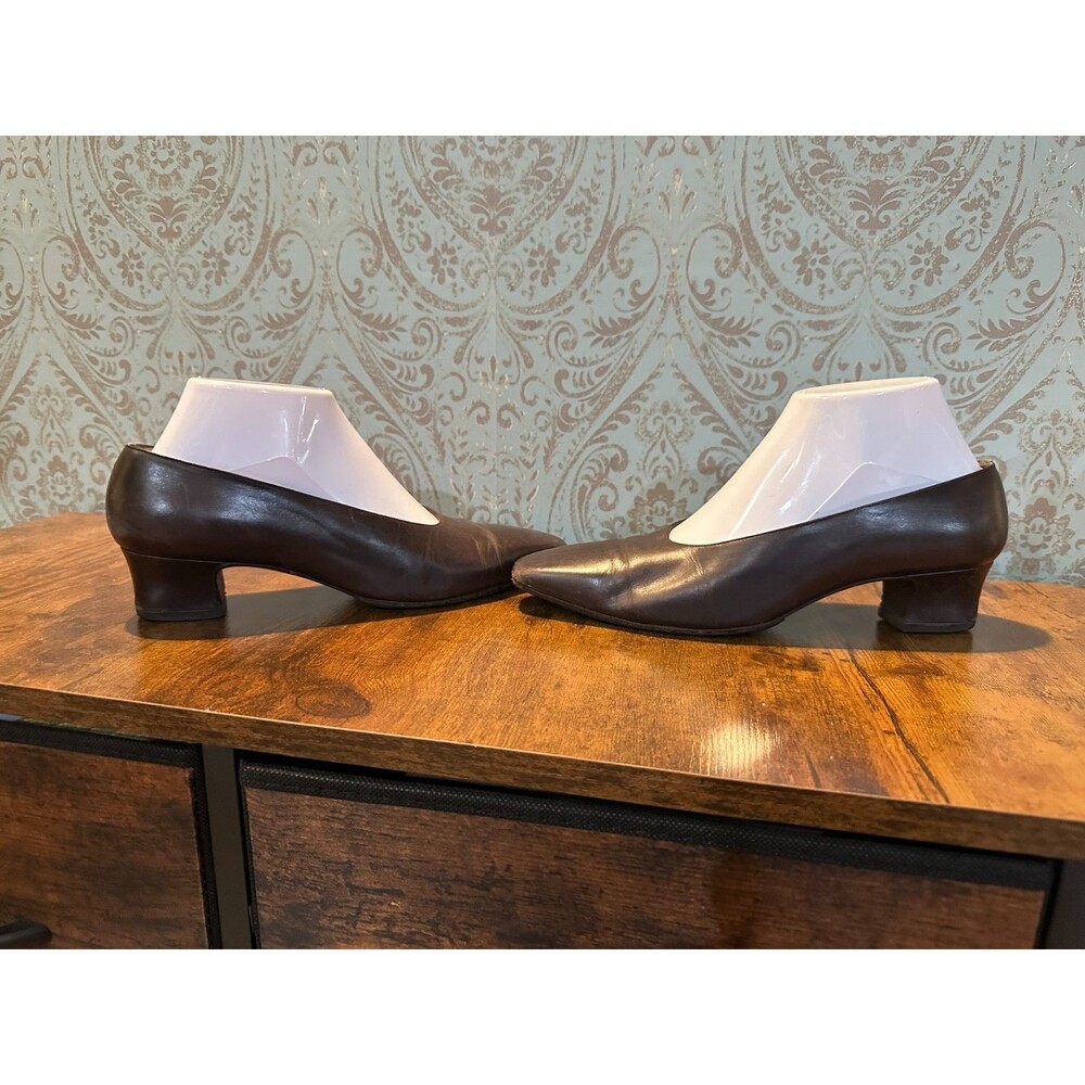 Silvia Fiorentina Brown Pumps Leather Womens 8 Slip On Shoes Vintage